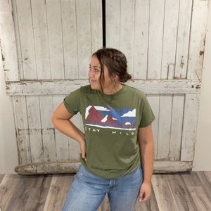 Green “Stay Wild” Tee